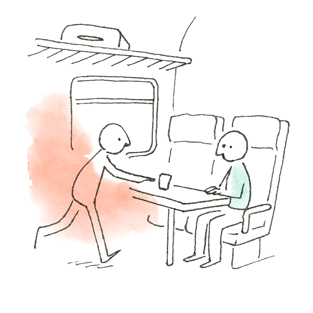 Sketch illustrating the French expression en passant