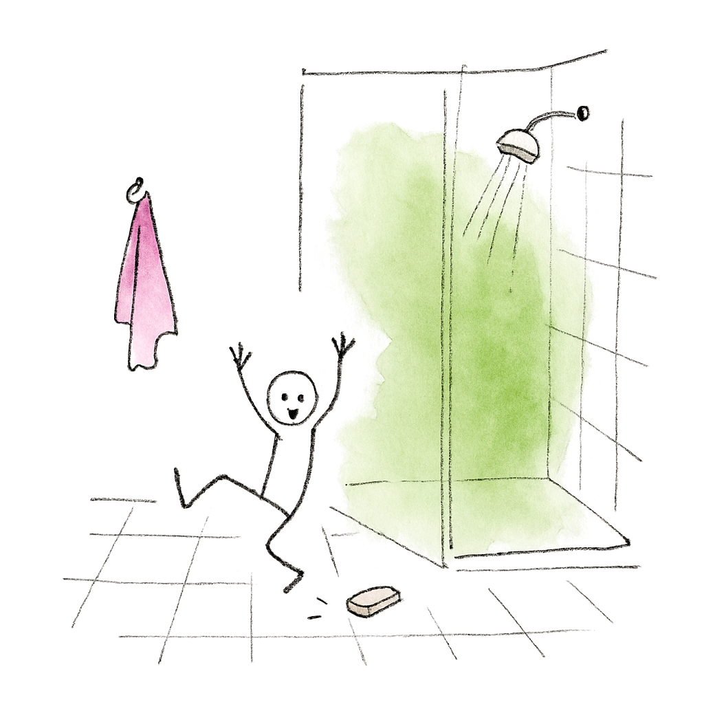 Sketch illustrating the French expression merde