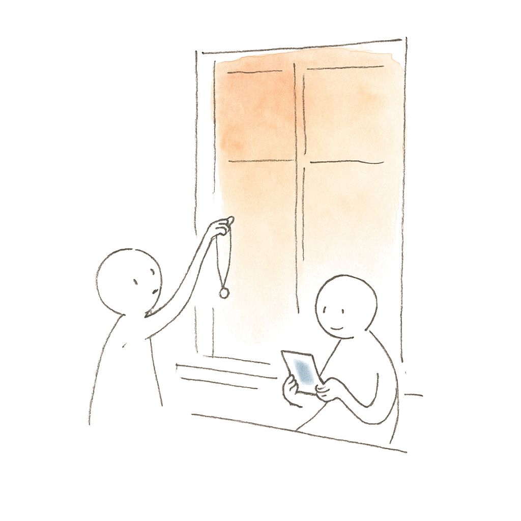 Sketch illustrating the French expression sens