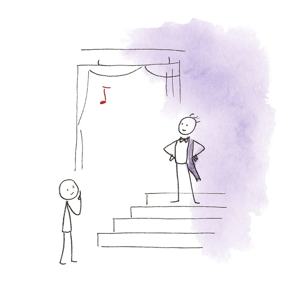 Sketch illustrating the French expression smoking